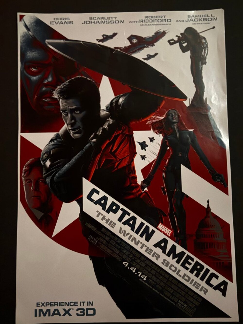 Captain America: The Winter Soldier IMAX 3D Mini Movie Poster 11x17